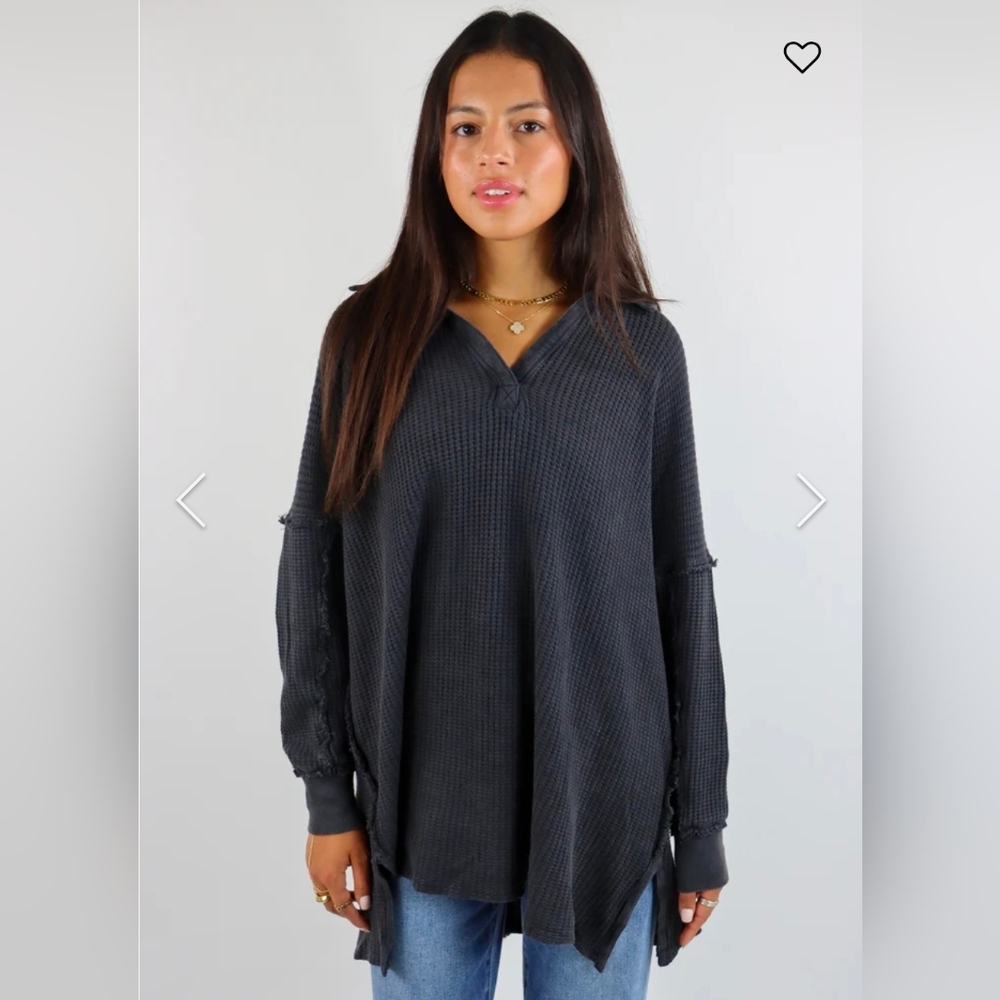 Free People Small Laguna Thermal Waffle Bohemian Lagenlook Coastal Boho